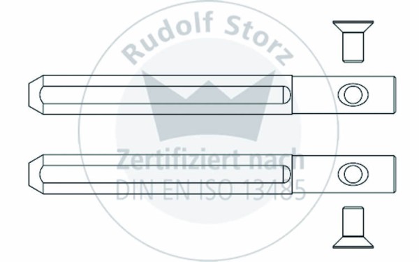 Anschlusszapfen (Paar) + 2 x Schraube