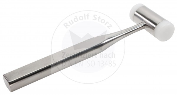 Mallet, Stainless Steel Head, Head Weight 89 g, 2 Exchangeable Plastic Discs, Stainless Steel Handle