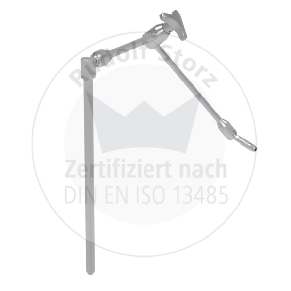 Haltearm mit 3-fach Klemmung, 200mm, mit Dreistern-Griff zur Fixierung